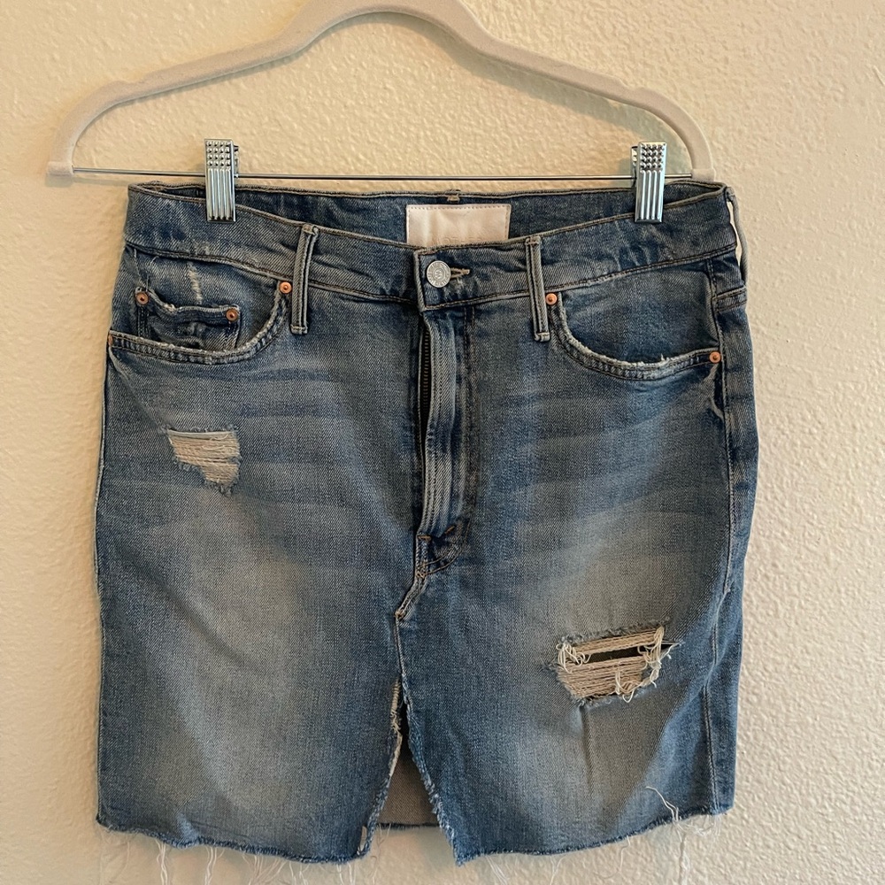 Mother distressed  Denim Skirt